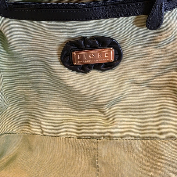 Isabella Fiore Black Leather Kiss-Lock Satchel / Crossbody with 3D Rosettes - Picture 8 of 16